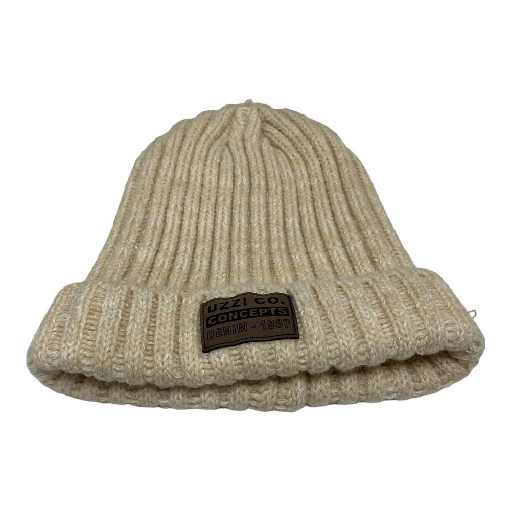 Uzzi Co. Women's Knit Beanie Cap Hat One Size, Tan